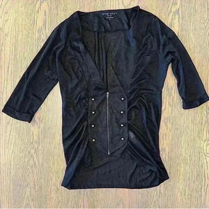 NWOT Nine West Woman’s zip up cover up cardigan sweater 3/4 sleeve black size S